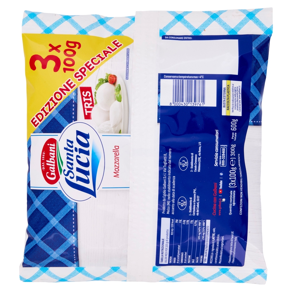 Galbani Santa Lucia Mozzarella 3 x 100 g